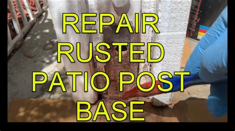 how to repair rusted box metal pole|patio post repair.